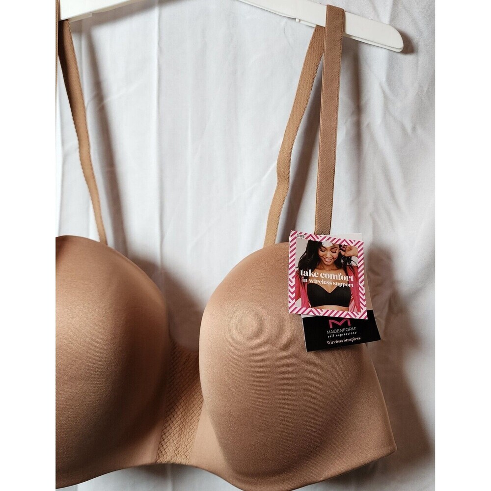New Maidenform Women's Brown Wireless Lightly Line Bra Adjustable Straps 34D - Picture 3 of 5